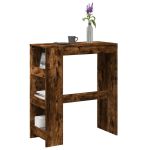Masă de bar cu rafturi, stejar fumuriu, 90x40x103,5 cm, lemn GartenMobel Dekor