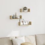 Raft de perete, 3 buc., stejar sonoma, lemn prelucrat GartenMobel Dekor