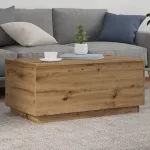 Măsuță de cafea cu lumini LED, stejar artizanal, 90x50x40 cm GartenMobel Dekor