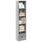 Bibliotecă, gri sonoma, 40x24x176 cm, lemn prelucrat GartenMobel Dekor