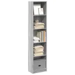 Bibliotecă, gri sonoma, 40x24x176 cm, lemn prelucrat GartenMobel Dekor