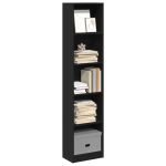 Bibliotecă, negru, 40x24x176 cm, lemn prelucrat GartenMobel Dekor