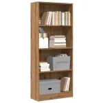 Bibliotecă, stejar artizanal, 60x24x143 cm, lemn prelucrat GartenMobel Dekor