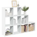 Bibliotecă/separator 3 niveluri, alb, 137,5x29x103,5 cm lemn GartenMobel Dekor