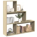Bibliotecă/separator 3 niveluri stejar sonoma 123x29x123cm lemn GartenMobel Dekor
