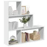 Bibliotecă/separator cameră 3 niveluri, alb, 123x29x123 cm lemn GartenMobel Dekor