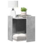 Cutie litieră pisici gri beton 42x42x51 cm lemn prelucrat GartenMobel Dekor