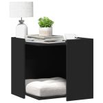 Cutie litieră pisici negru 53x53x51 cm lemn prelucrat GartenMobel Dekor