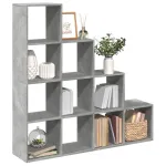 Bibliotecă/separator cameră gri beton 131,5x29x131,5 cm lemn GartenMobel Dekor