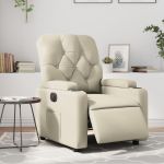 Fotoliu rabatabil electric, crem, piele ecologică GartenMobel Dekor