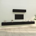 Set dulap TV, 6 piese, negru, lemn prelucrat GartenMobel Dekor