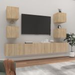 Set dulap TV, 6 piese, stejar sonoma, lemn prelucrat GartenMobel Dekor