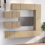 Set dulapuri TV, 7 piese, stejar sonoma, lemn prelucrat GartenMobel Dekor