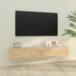 Dulapuri TV de perete 2 buc. stejar 100x30x30 cm lemn compozit GartenMobel Dekor