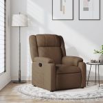 Fotoliu rabatabil, maro, material textil GartenMobel Dekor