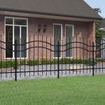Gard grădină cu vârfuri negru 140 cm oțel vopsit electrostatic GartenMobel Dekor
