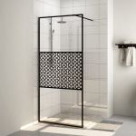 Paravan duș walk-in, negru, 100x195 cm, sticlă ESG transparentă GartenMobel Dekor