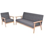 Set canapea 2 piese, textil, gri închis GartenMobel Dekor