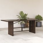 Masă de grădină cu blat din sticlă maro 190x80x75 cm poliratan GartenMobel Dekor