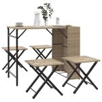 Set mobilier de grădină, pliabil, 5 piese, bej, poliratan  GartenMobel Dekor