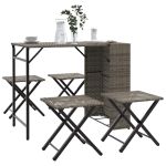 Set mobilier de grădină, pliabil, 5 piese, gri, poliratan  GartenMobel Dekor