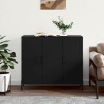 Dulap, negru, 90x34x80 cm, lemn compozit GartenMobel Dekor