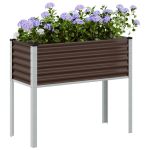 Jardinieră de grădină, maro, 100x41x90 cm, oțel GartenMobel Dekor