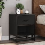 Noptiere, 2 buc., negru, 40x31x50 cm, lemn prelucrat GartenMobel Dekor