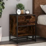 Noptiere, 2 buc., stejar fumuriu, 40x31x50 cm, lemn compozit GartenMobel Dekor