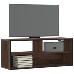Dulap TV, stejar maro, 100x31x39,5 cm, lemn prelucrat și metal GartenMobel Dekor