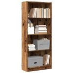 Bibliotecă, lemn vechi, 60x24x143 cm, lemn prelucrat GartenMobel Dekor
