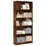 Bibliotecă, stejar fumuriu, 80x24x176 cm, lemn prelucrat GartenMobel Dekor