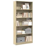 Bibliotecă, stejar sonoma, 80x24x176 cm, lemn prelucrat GartenMobel Dekor