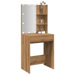 Masă de toaletă cu LED, stejar artizanal, 60x40x140 cm GartenMobel Dekor