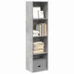 Bibliotecă, gri beton, 40x30x152 cm, lemn prelucrat GartenMobel Dekor