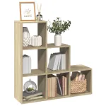 Bibliotecă/separator 3 niveluri stejar sonoma 99x29x99 cm lemn GartenMobel Dekor