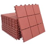 Plăci pardoseală, 10 buc., roșu, 30,5 x 30,5 cm, plastic GartenMobel Dekor
