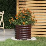 Jardinieră grădină maro 40x40x36 cm oțel vopsit electrostatic GartenMobel Dekor