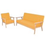 Set de canapele 2 piese, textil, galben GartenMobel Dekor