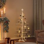 Brad de Crăciun din lemn decorativ, 150 cm, lemn de pin masiv GartenMobel Dekor