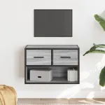 Dulap TV, gri sonoma, 60x31x39,5 cm, lemn prelucrat și metal GartenMobel Dekor