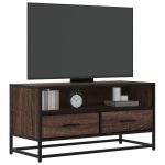 Dulap TV, stejar maro, 80x34,5x40 cm, lemn prelucrat și metal GartenMobel Dekor