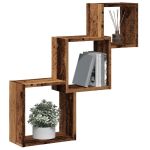 Rafturi de perete, cub, lemn vechi, 68x15x68 cm, lemn prelucrat GartenMobel Dekor
