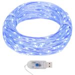 vidalXL Instalație luminoasă 400 micro LED-uri albastru 8 funcții 40 m GartenMobel Dekor