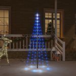 Brad de Crăciun pe catarg, 108 LED-uri, albastru, 180 cm GartenMobel Dekor