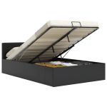 Cadru pat hidraulic, depozitare, negru 140 x 200 cm, piele eco GartenMobel Dekor