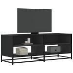 Dulap TV, negru, 120,5x40x46 cm, lemn prelucrat și metal GartenMobel Dekor