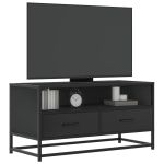 Dulap TV, negru, 80x34,5x40 cm, lemn prelucrat și metal GartenMobel Dekor