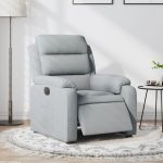 Fotoliu rabatabil electric, gri deschis, textil GartenMobel Dekor