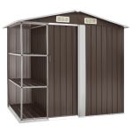 Șopron de grădină cu etajeră, maro, 205 x 130 x 183 cm, fier GartenMobel Dekor